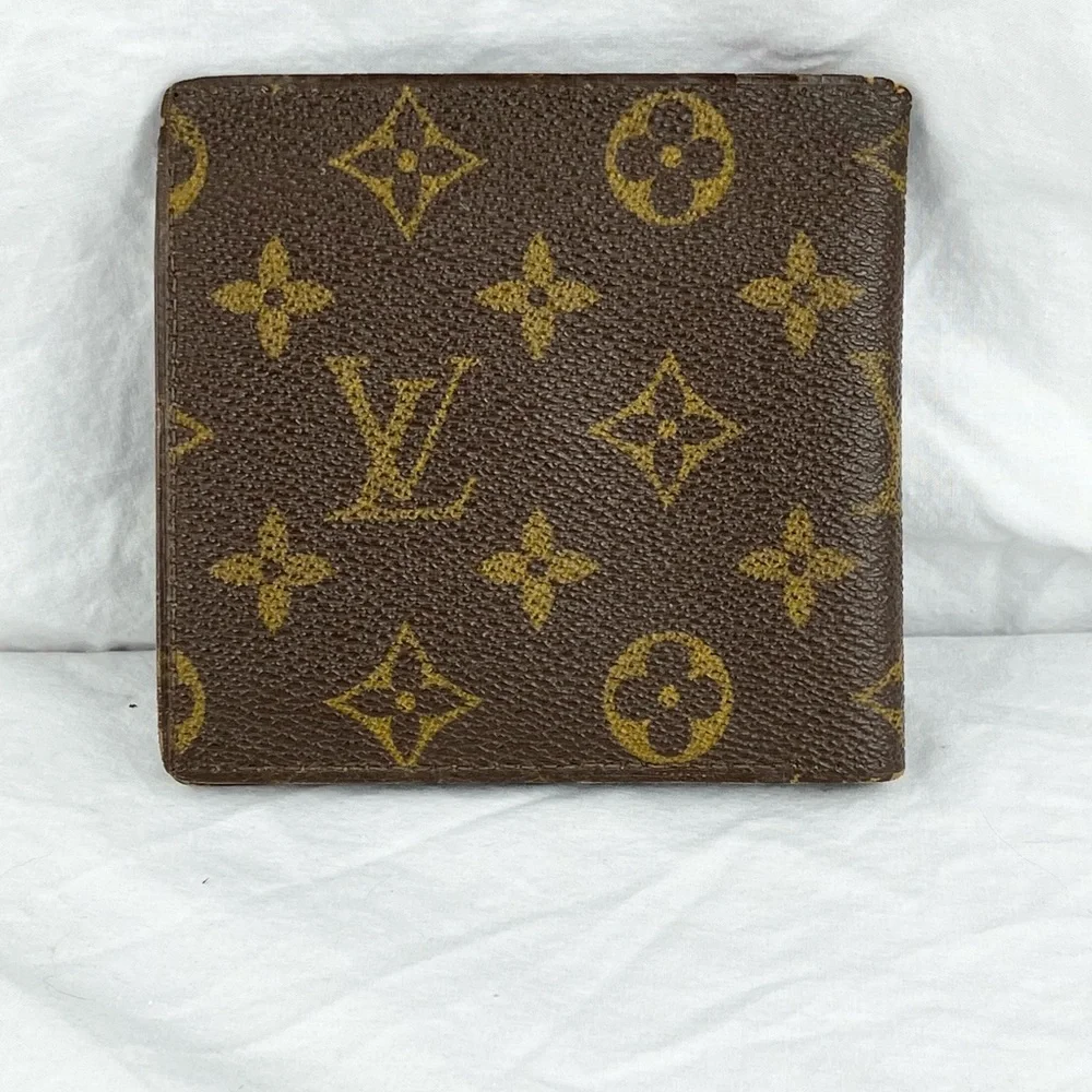 Auth vintage Louis Vuitton Monogram Brown wallet pre serial number 1970s